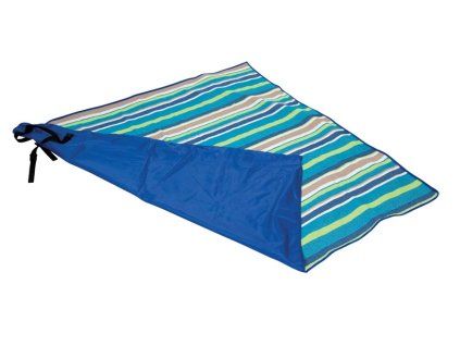 Kempingova deka Bo-Camp 1,5 x 1,4 m, modra s pruhy