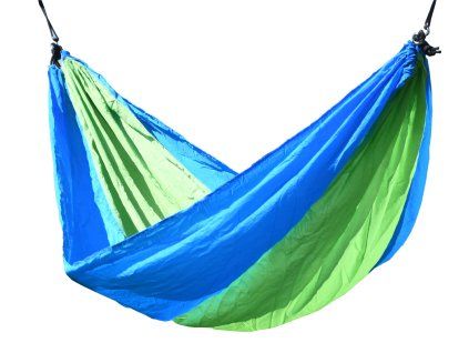 Nylonova houpaci sit 275 x 137 cm, zeleno-modra