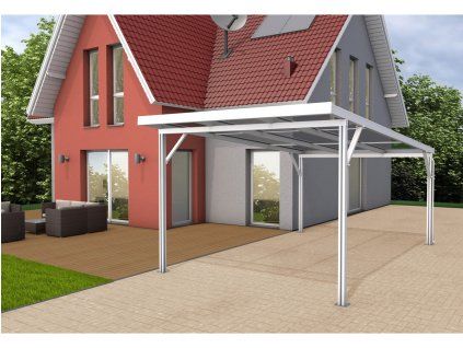 Přístřešek na auto Carport Premium A, 3,094 x 5,62 m, bílá / čirá