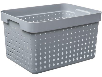 Plastovy kosik SEOUL velky, 35,7 x 23,8 x 20,9 cm, sedy