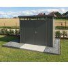 3463889 12 domek na naradi biohort highline h5 sedy kremen dvoukridle dvere