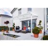 Hliníková pergola Terrassendach Premium 3,09 x 3,06 m - čirý polykarbonát / bílá