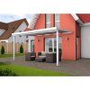 Hliníková pergola Terrassendach Premium 3,09 x 3,06 m - čirý polykarbonát s pruhy / bílá
