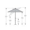 Slunečník s automatickým naklápěním klikou Doppler ACTIVE 210x140 cm, hnědá