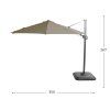 Zahradní slunečník Shadowflex 350cm s bočním stíněním, royal grey