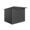 3516372 zahradni domek avantgarde eco a6 tmave seda metaliza jednokridle dvere