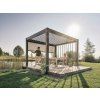Bioklimatická pergola BIOHORT 3,5 x 3,5 m, šedý křemen/stříbrná metalíza