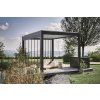 Bioklimatická pergola BIOHORT 3,5 x 3,5 m, tmavě šedá metalíza