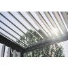 Bioklimatická pergola BIOHORT 4 x 3,5 m, šedý křemen/stříbrná metalíza